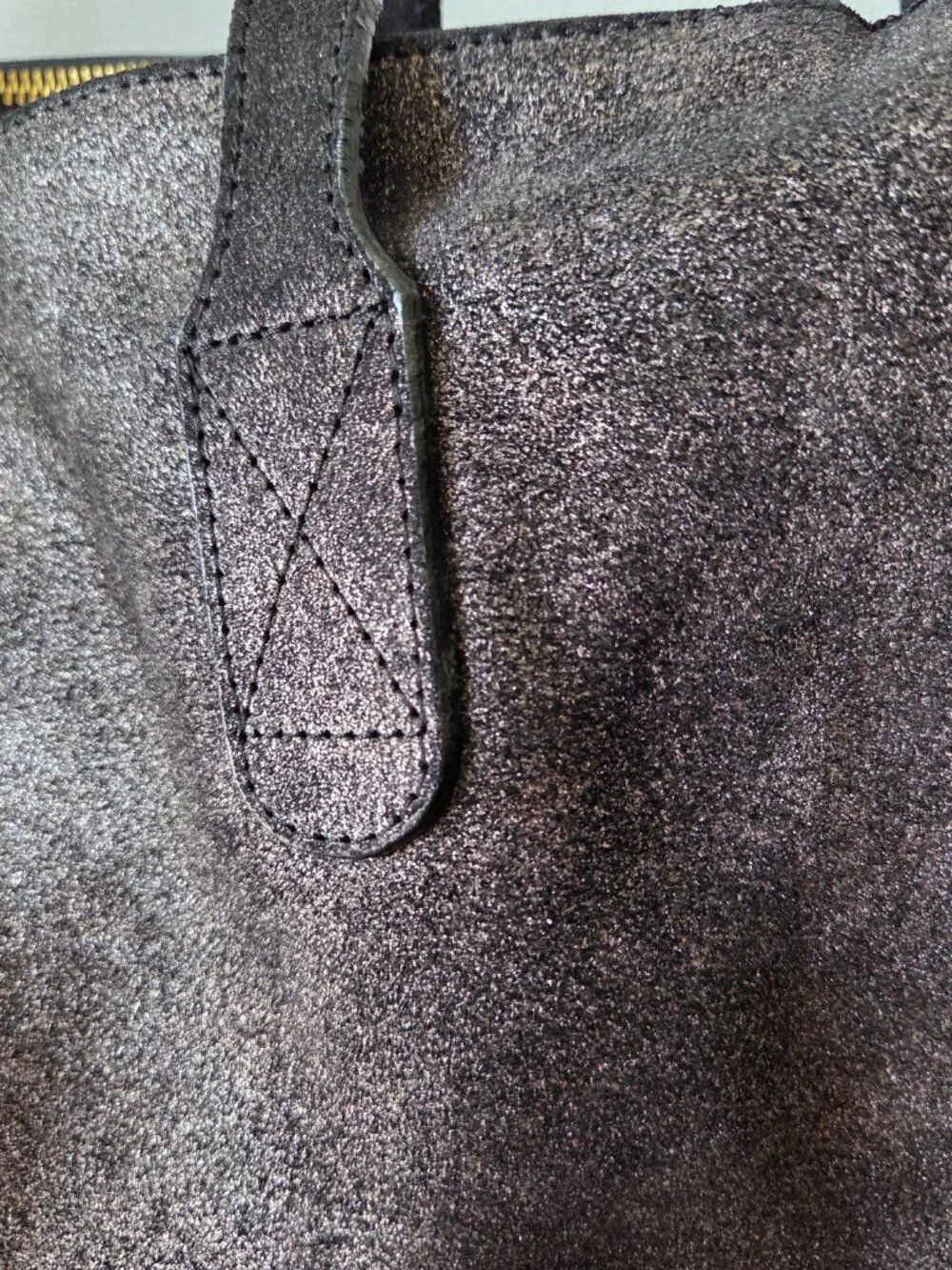 EUC ERIN CONDREN GENUINE LEATHER TOTE SHIMMER BAG LARGE